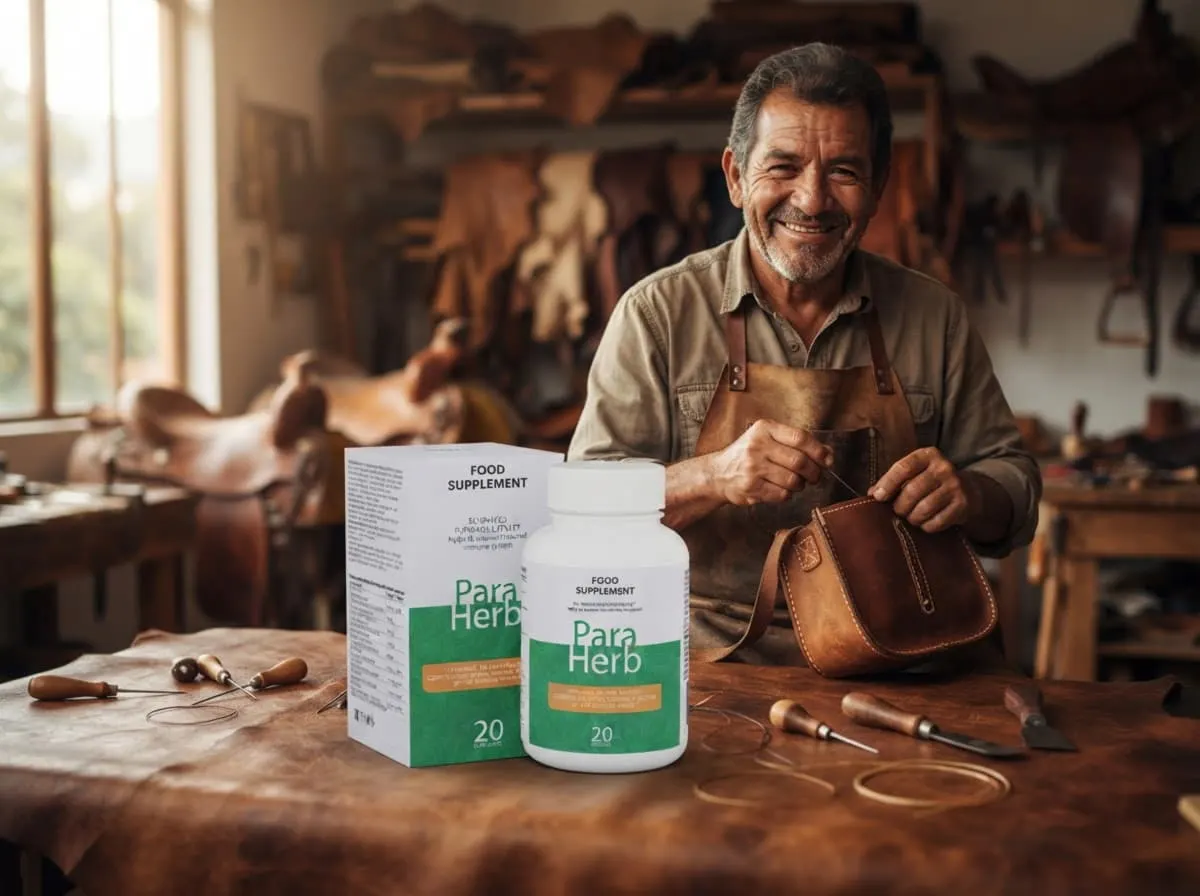 Artesano del cuero en su taller con ParaHerb
