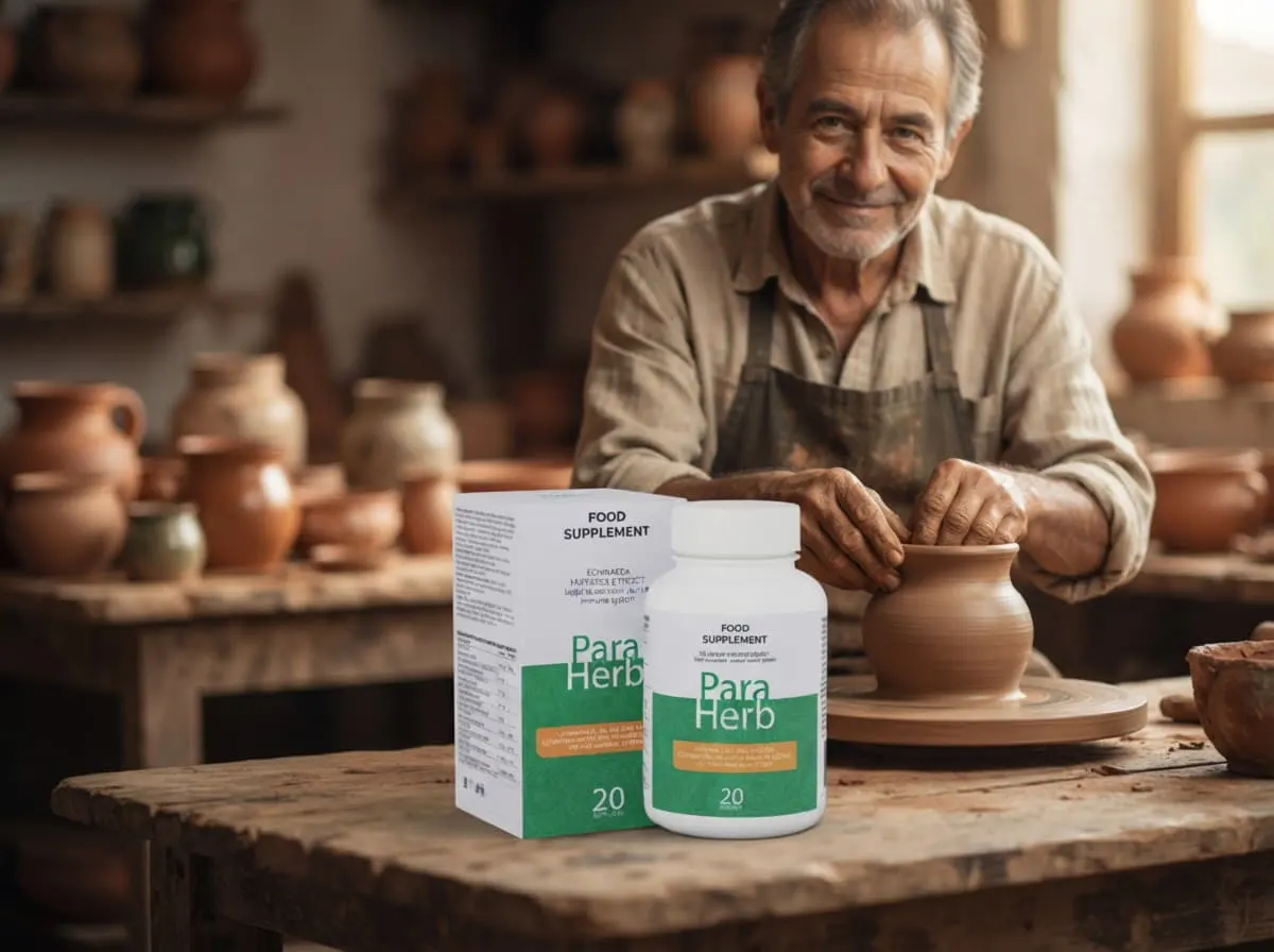 Ceramista de Ráquira en su taller con ParaHerb