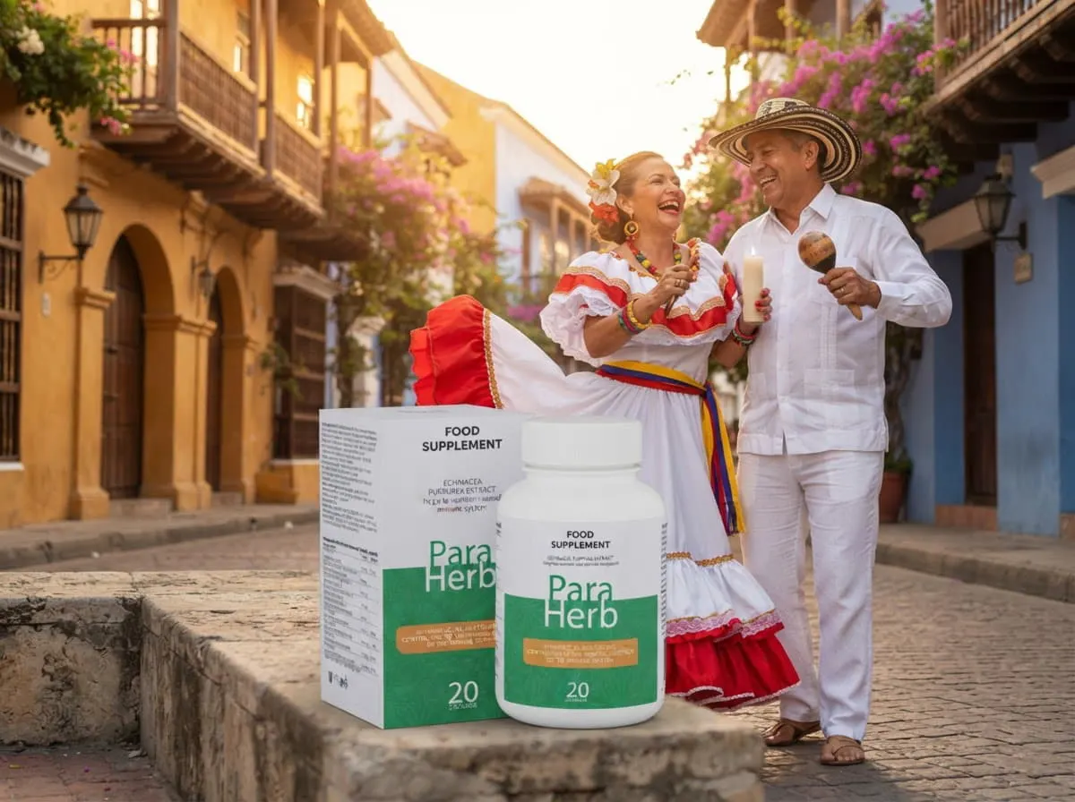 Pareja bailando cumbia en Cartagena junto a ParaHerb