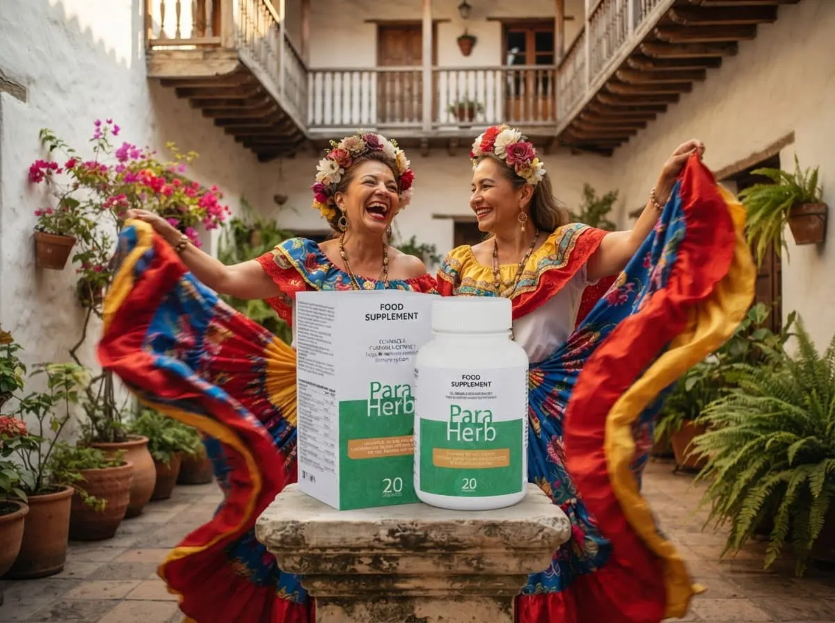 Bailarinas de danza tradicional colombiana junto a ParaHerb