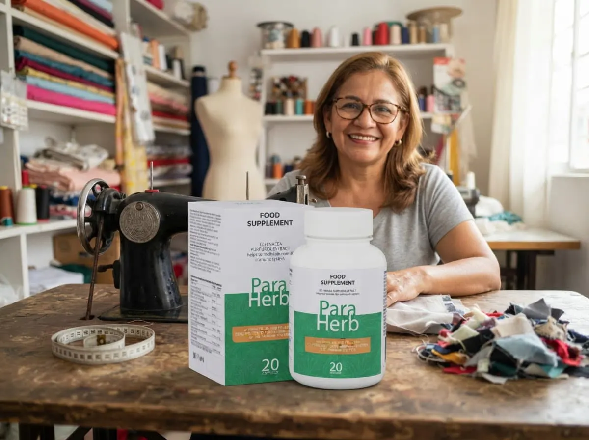 Modista en su taller de costura con ParaHerb