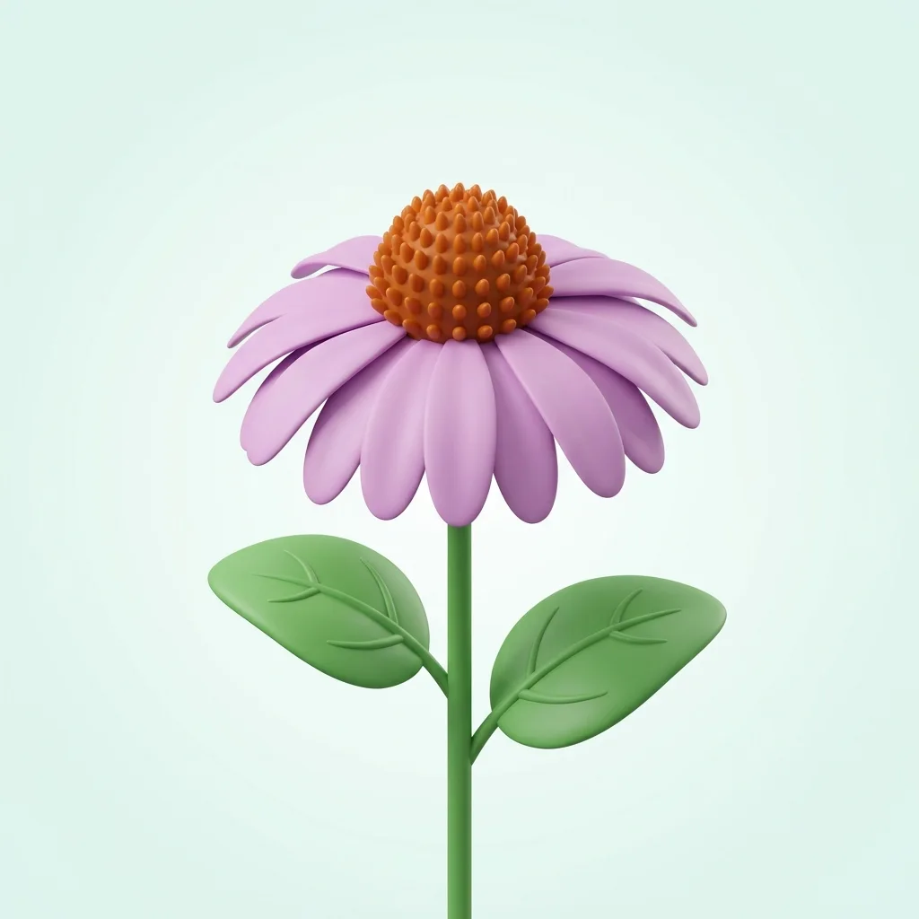Ilustración 3D de la flor de equinácea púrpura, ingrediente de ParaHerb