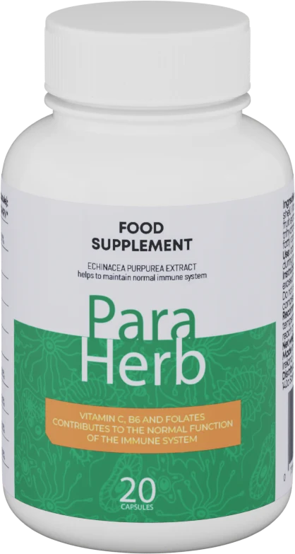 Frasco de ParaHerb con 20 cápsulas